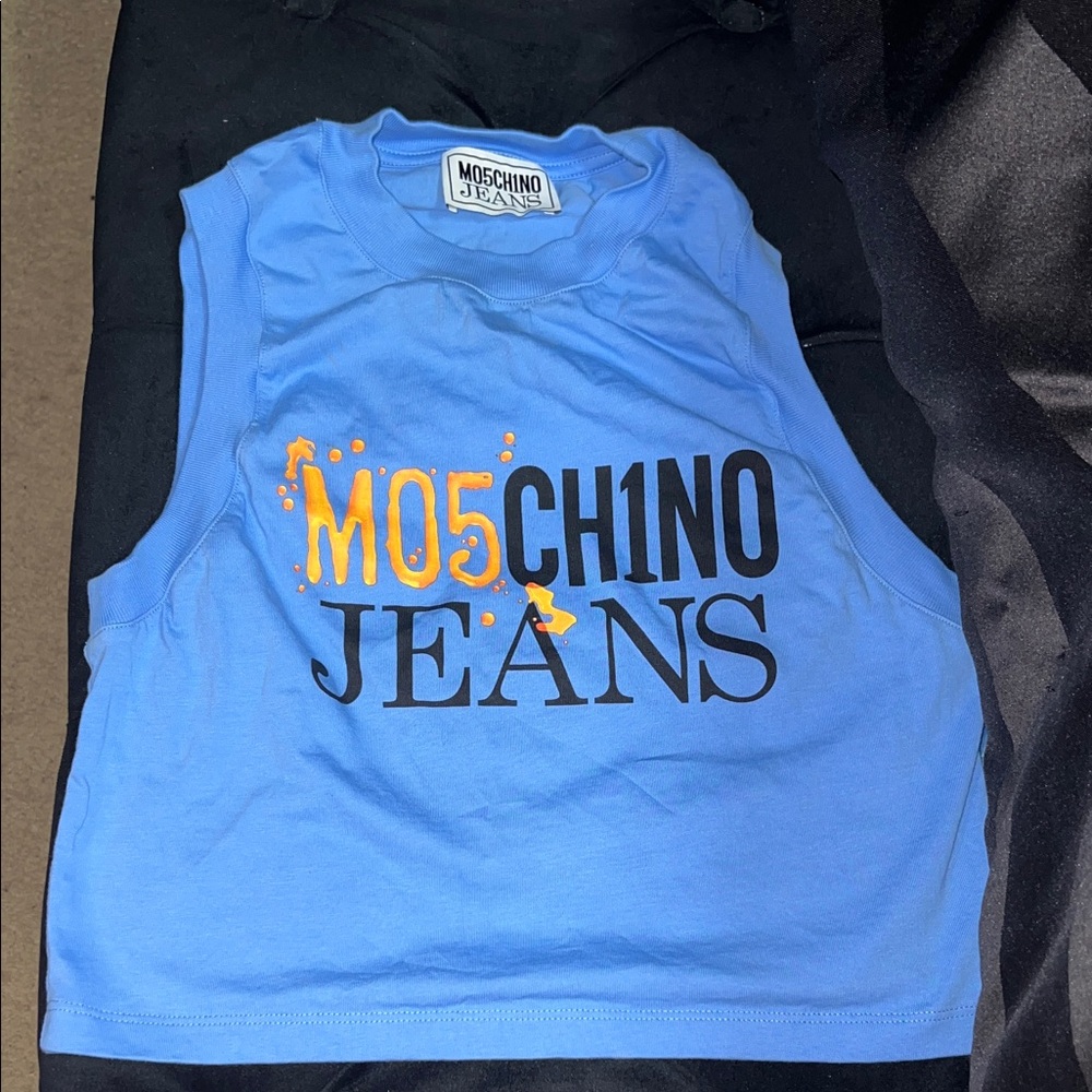 Moschino Graphic Blue Tank Top